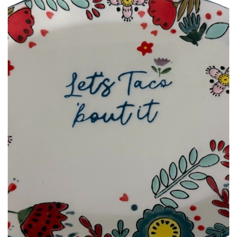 Taco Tuesday Let's Taco Bout It Platter 12"x 8" Salsa Queso Bowl 4" Fiesta - Picture 2 of 13